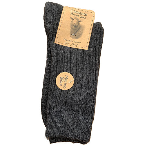 Merinostrømper - Koksgrå - Str. 35/38 fra Clemente