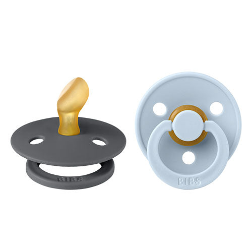 BIBS Colour Latex Size 1 Anatomical Iron/Baby Blue fra BIBS