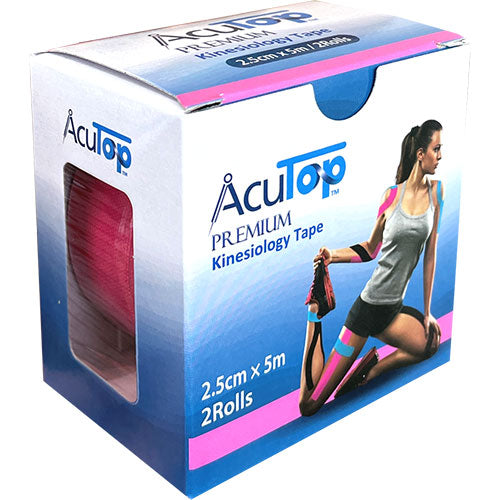 Terapeutisk tape pink 2,5cmx5m, 2 ruller fra Åcutop
