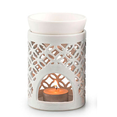 Duftlampe hvid hulmønster fra Urtegaarden