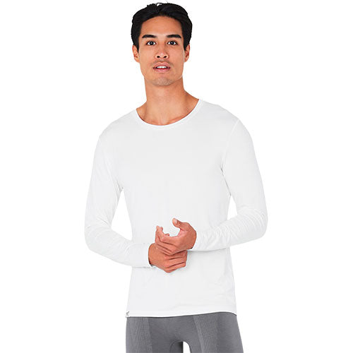 Men´s Long Sleeve Crew Neck T-Shirt hvid str. S fra Boody