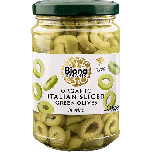 Oliven (grønne) i skiver Ø fra Biona Organic