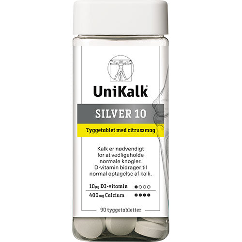 Unikalk Silver Tyggetabletter | 90 tabletter fra Unikalk
