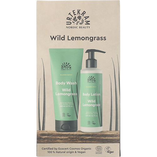 Gaveæske Wild Lemongrass Body Lotion & Body Wash fra Urtekram
