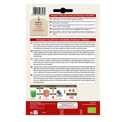 Lucernefrø til spiring Ø fra GEO