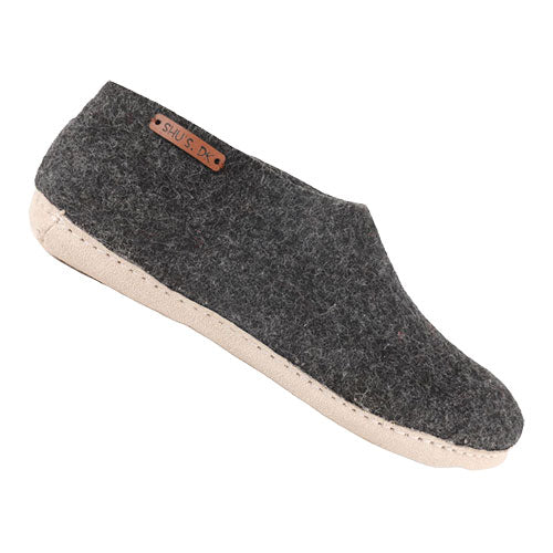 SHU`S hjemmesko med læder sål - Dark Grey 37 fra SHUS