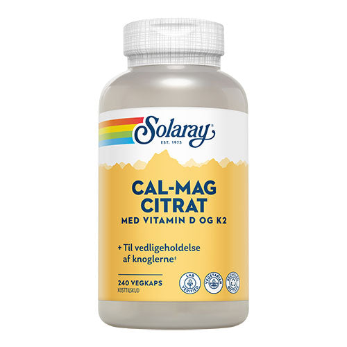 Cal-Mag Citrat med vitamin D og K2 fra Solaray
