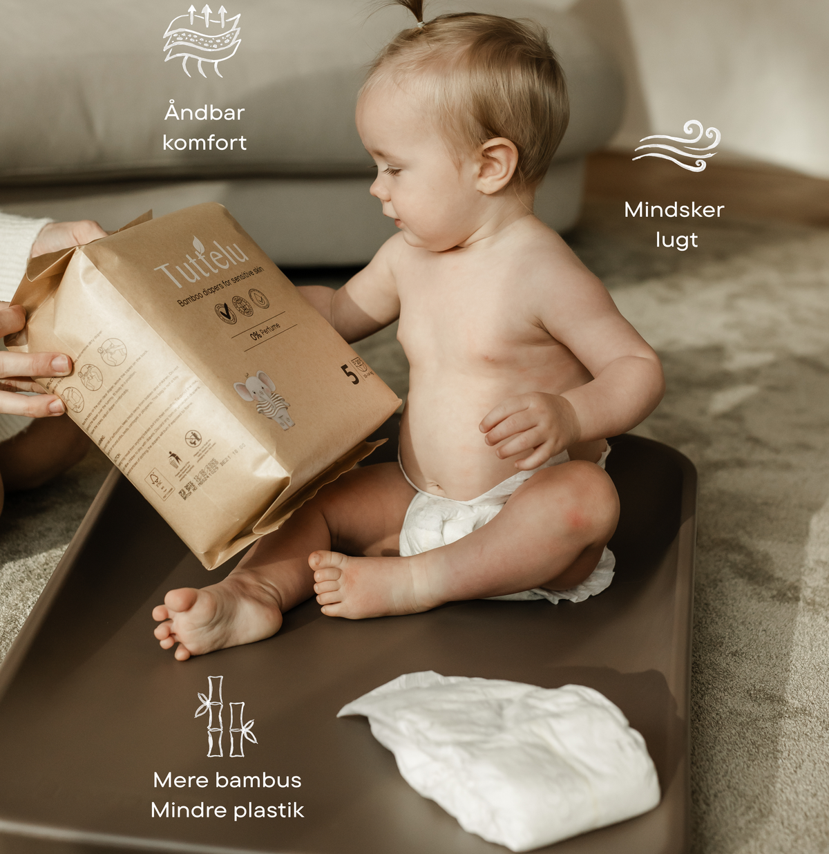 Bambus bleer til sensitiv hud | Tuttelu 2, 3-6 kg fra Tuttelu