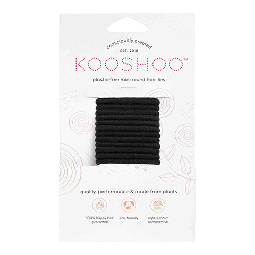Hårelastikker Sort plastikfri 12 stk (mini) fra KooShoo