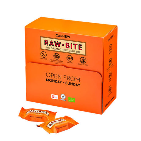RAWBITE Officebox Cashew 45x15g Ø fra RawBite