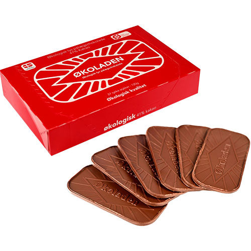 Pålægschokolade lys 41% 27 stk Ø fra Økoladen