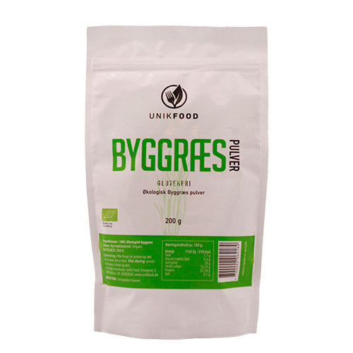 Byggræs pulver Ø fra Unikfood