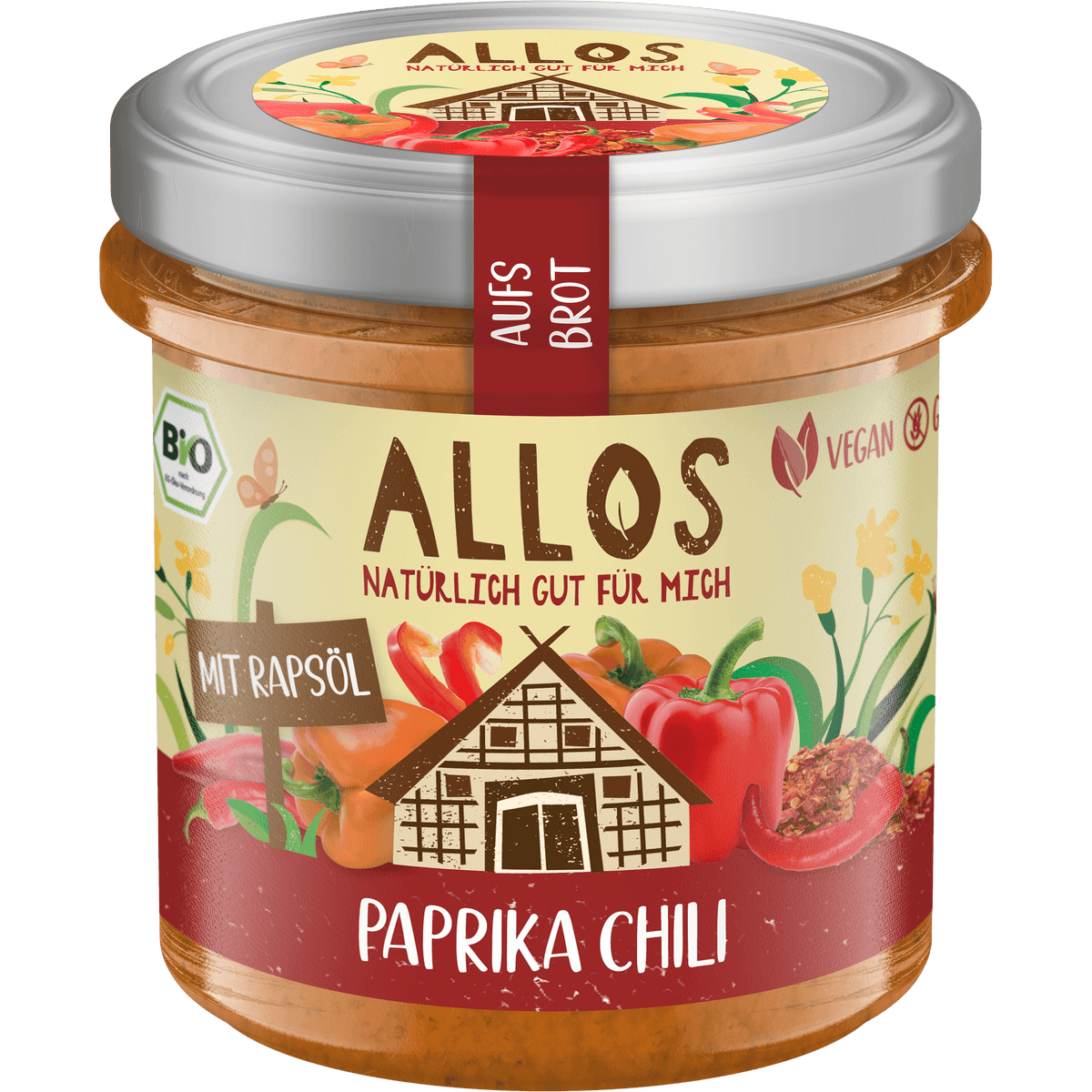 Allos Smørepålæg Aufs Brot Peber Frugt Chili Økologisk | 140 g fra Allos
