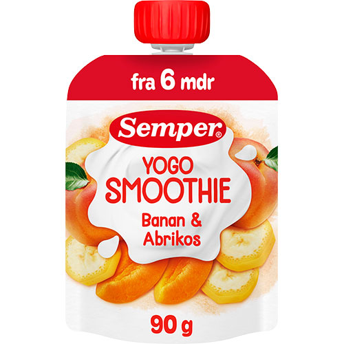 Semper Yogo Smoothie Med Banan Og Abrikos Fra 6 Mdr. | 90 g fra Semper