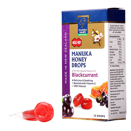 Manuka honning drops Blackcurrant fra Manuka Health