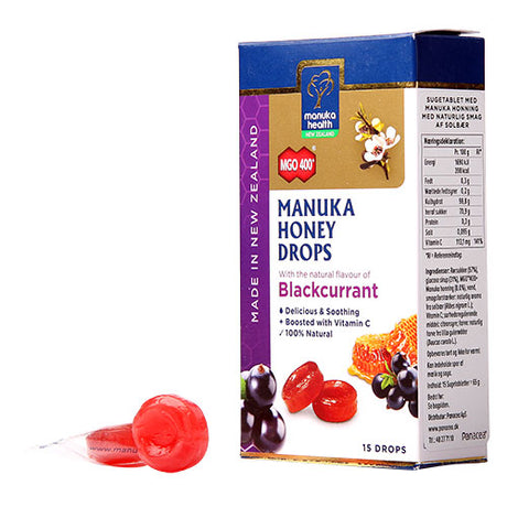 Manuka honning drops Blackcurrant fra Manuka Health