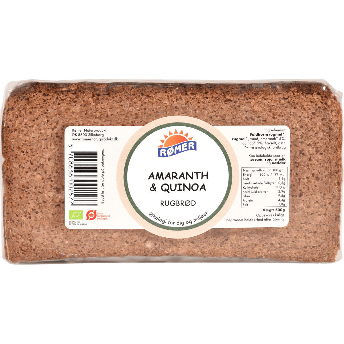 Rømer Amaranth Og Quinoa Brød I Skiver Økologisk | 500 g