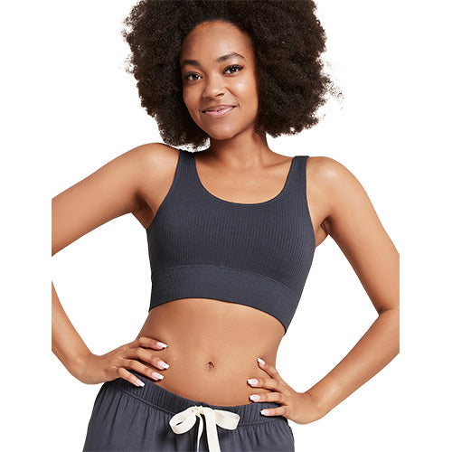 Ribbed Seamless Bra Storm str. XL fra Boody