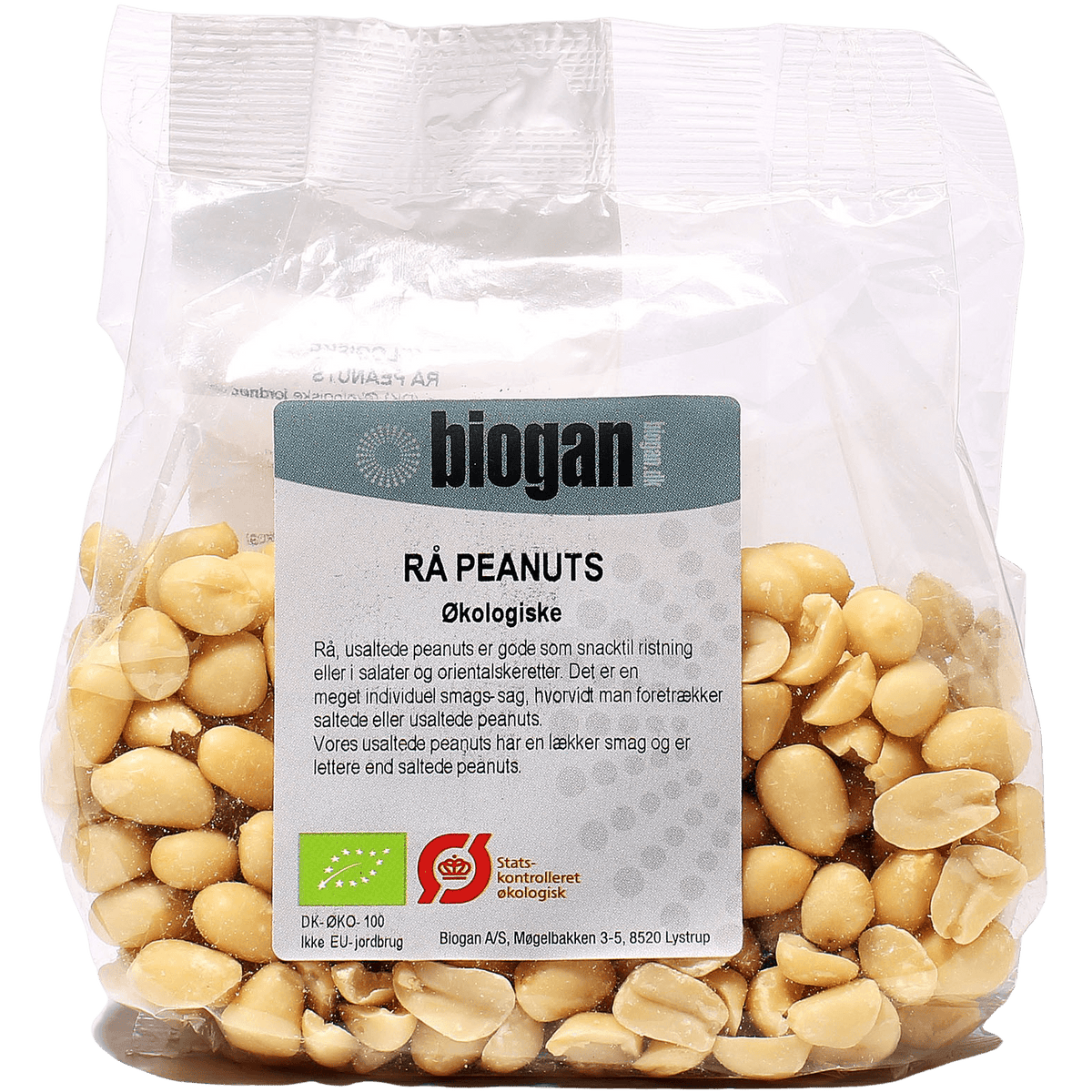 Biogan Økologiske Rå Peanuts | 200 g