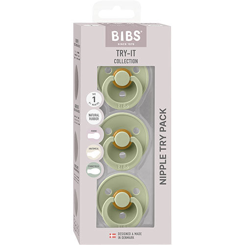 BIBS Try-it Colour Size 1 Sage 3 PACK fra BIBS