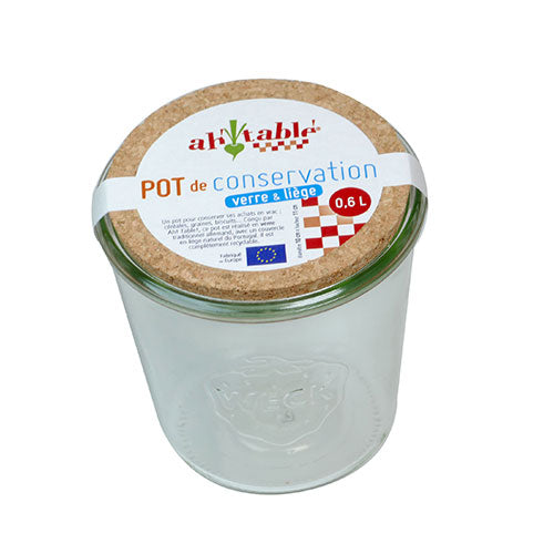 Opbevaringsglas m. kork låg 0,6 L fra Ah table