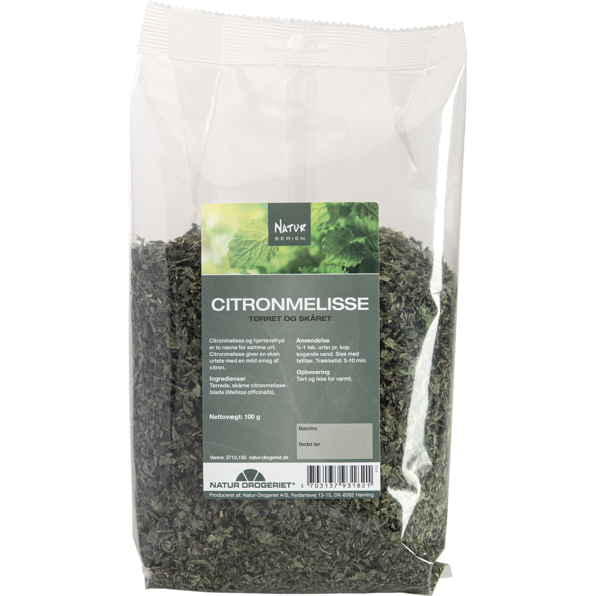 Citronmelisse - tørret og skåret. fra Natur-Drogeriet