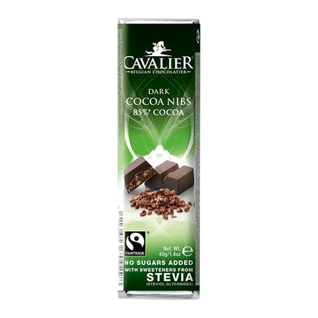 Chokoladebar Dark Cocoa nibs 85% Cavalier fra Cavalier