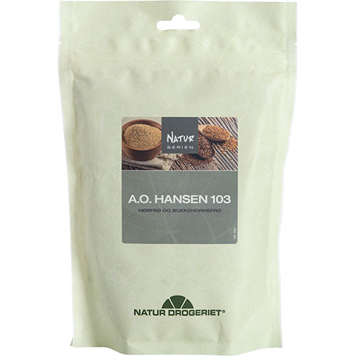 A. O. Hansens Urteblanding 103 Hørfrø og Bukkehornsfrø | 400 g fra Natur-Drogeriet