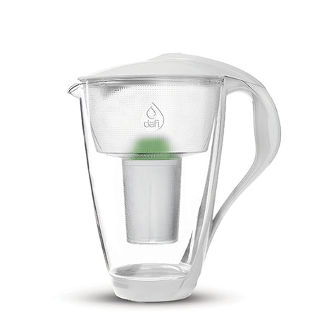 Glaskande 2,0l glas, hvid m. Alkaline Filter Dafi fra Dafi