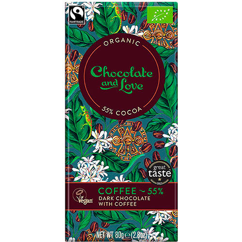 Mørl chokolade med kaffe 55% Ø