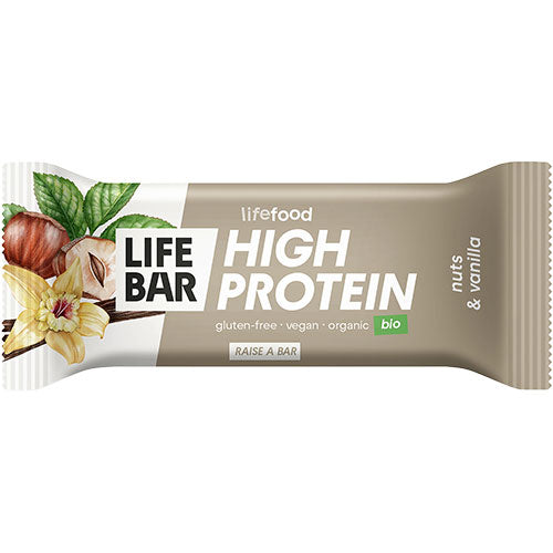 LifeBar Proteinbar m. nødder og vanilje Ø fra Lifefood