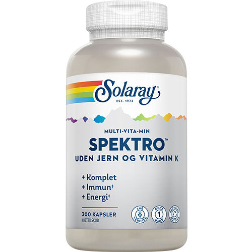 Spektro Multi-Vita-Min uden jern og vitamin K fra Solaray