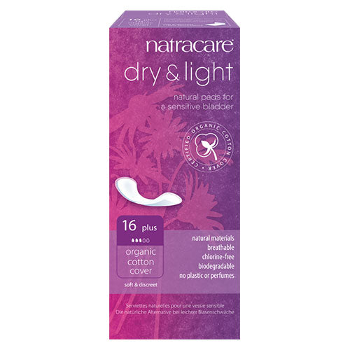 Natracare bind 16 stk Dry&Light plus (inkontinens) fra Natracare