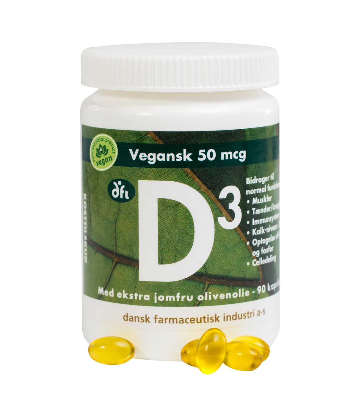 D3 vitamin 50 mcg vegan fra Grønne dfi vitaminer