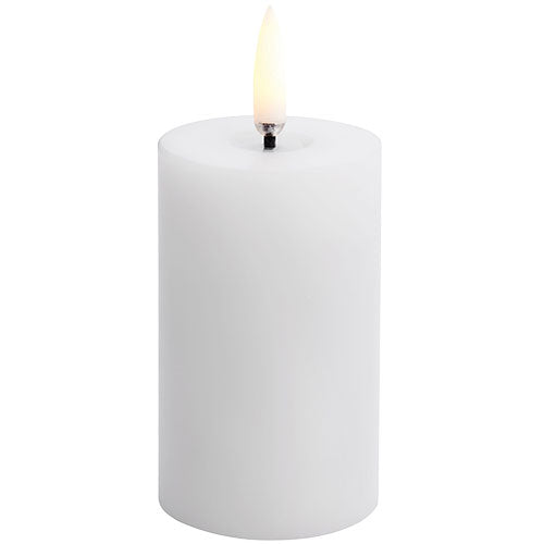 LED melted Bloklys, Nordic White, Smooth, 5x7,5 cm fra Uyuni lighting