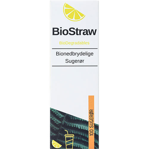 Bionedbrydelige sugerør 100 stk fra Biostraw