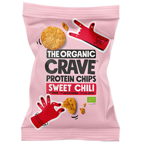 Veganske protein chips m. Sweet chili Ø fra The Organic Crave