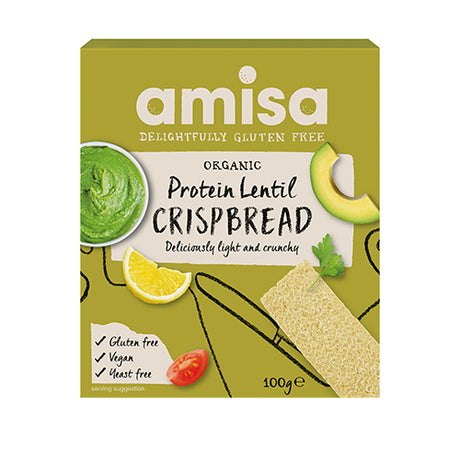 Knækbrød protein m. linser glutenfri Ø fra Amisa