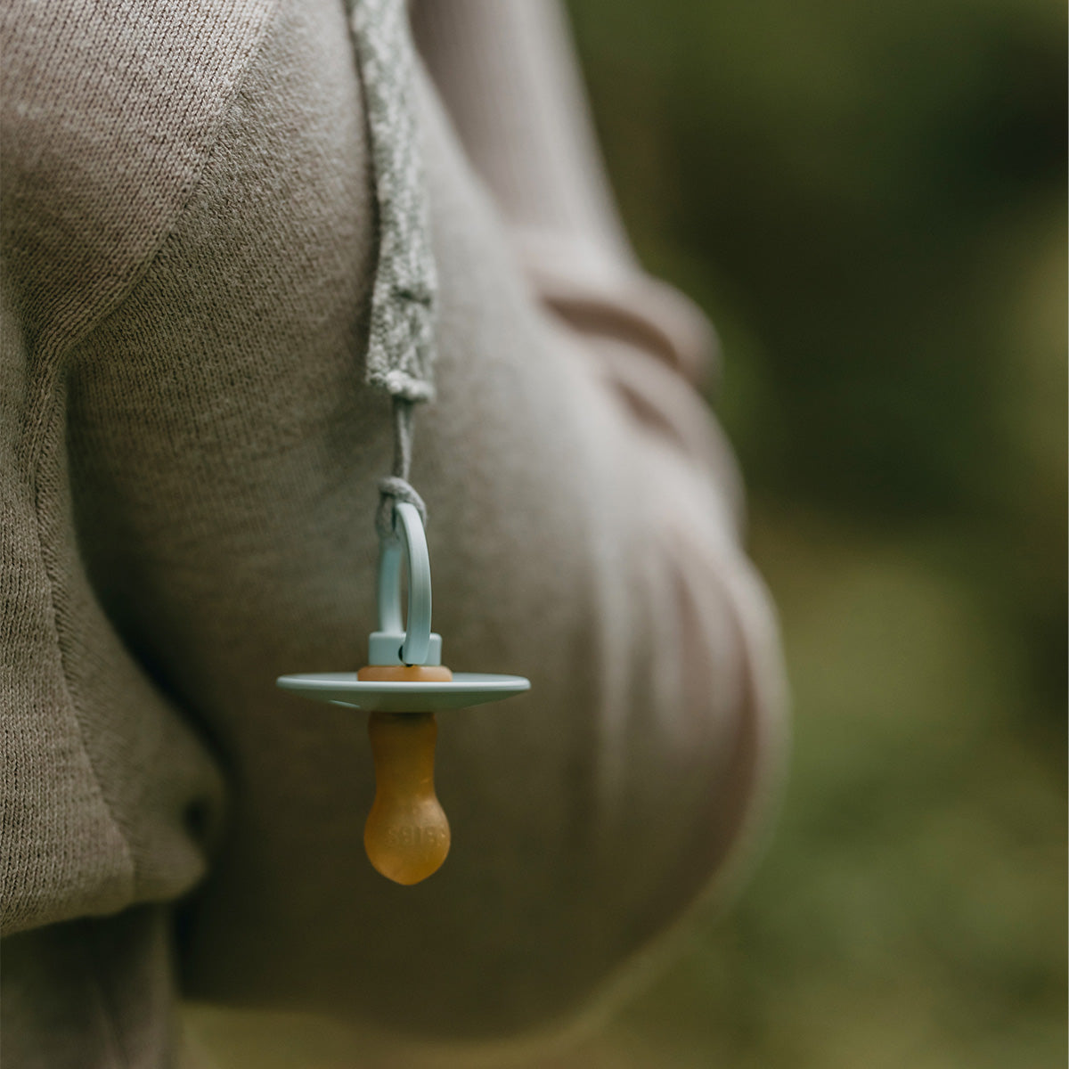BIBS Pacifier Clip Braided Sage/Ivory fra BIBS