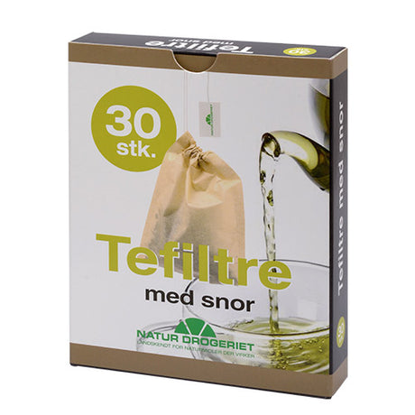 Tefiltre med snor 30 stk fra Natur-Drogeriet