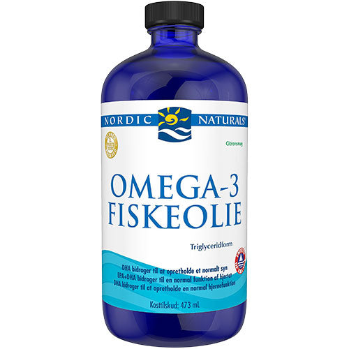 Omega-3 fiskeolie, citronsmag fra Nordic Naturals