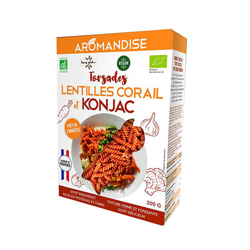 Shirataki & Rød linse fusilli Ø fra Aromandise