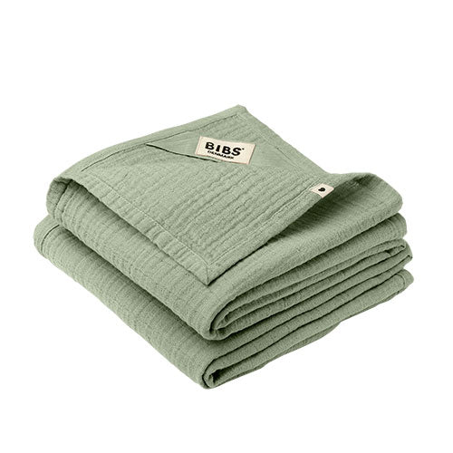 BIBS Muslin Cloth 2-pack 70x70 cm Sage fra BIBS