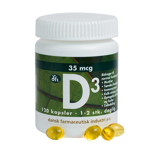 D3-vitamin 35 mcg fra Grønne dfi vitaminer