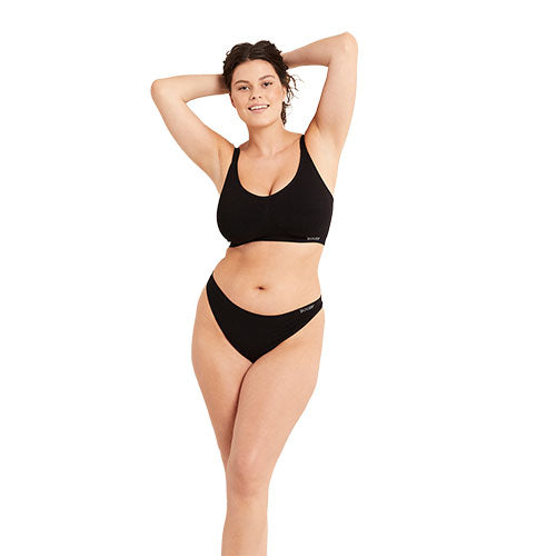 Full Bust Wireless Bra Sort str. 2XL fra Boody