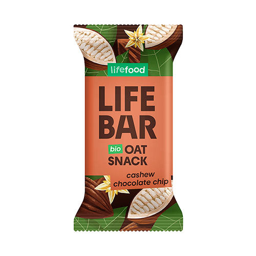 Lifebar Havre Snack Cashew/Chocolate Chip Ø fra Lifefood