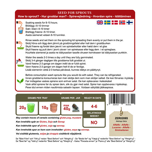 Lucernefrø til spiring Ø fra GEO