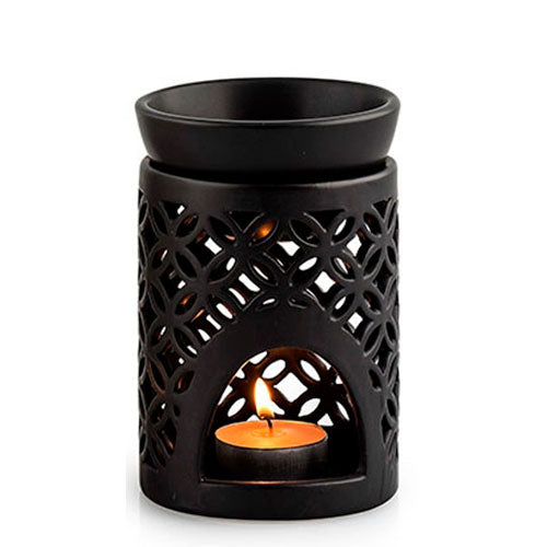 Duftlampe sort hulmønster fra Urtegaarden