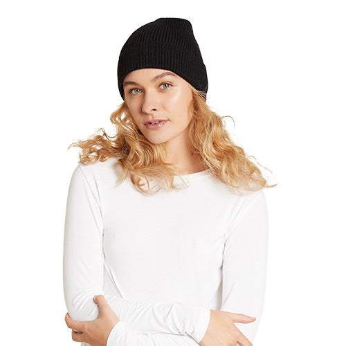 Beanie hue Ribbed Knit sort one-size fra Boody