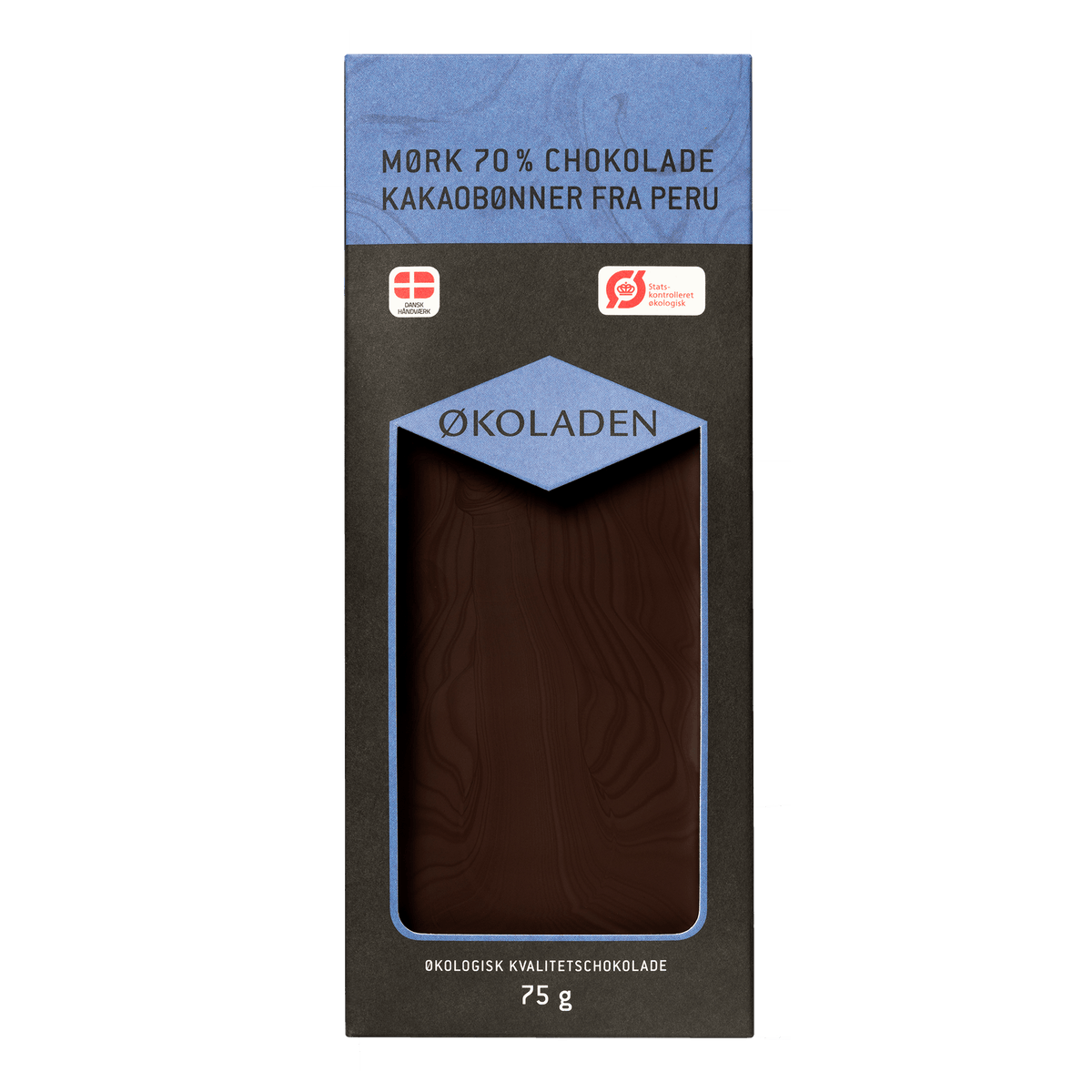 Økoladen Chokolade Mørk 70% Økologisk Kakaobønner Fra Peru | 75 g